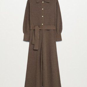 Mango Belt Knitted Jumpsuit - Brown
